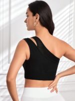 SHEIN One Shoulder Hollow Out Crop Top Sports Bra - Image 5
