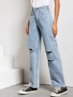 Shein Ripped Straight Collar Youth Jeans - Image 5