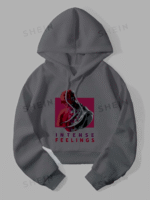 SHEIN EZwear Graphic Phrase & Character Hooded Thermal Hooded Hoodie - Image 9