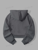 SHEIN EZwear Graphic Phrase & Character Hooded Thermal Hooded Hoodie - Image 7