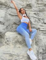 SHEIN Ombre Hollow Out Sports Leggings