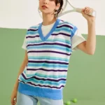 Shein Striped Pattern Sweater Vest Without Tee