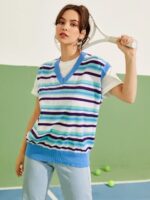 Shein Striped Pattern Sweater Vest Without Tee - Image 3