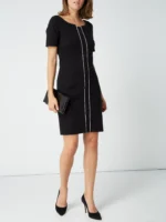 Comma classic dress with decorative piping in black - Image 4