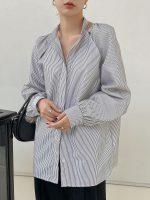 SHEIN Casual striped long sleeve blouse - Image 3