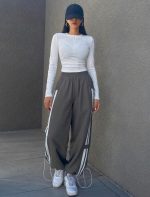Shein White Ribbed Zipper Top - Image 4