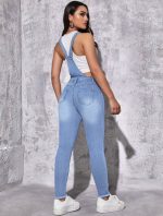 Shein A pair of light blue denim overalls - Image 5