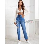 Shein Paper Bag Waist Ripped Jeans - Image 2