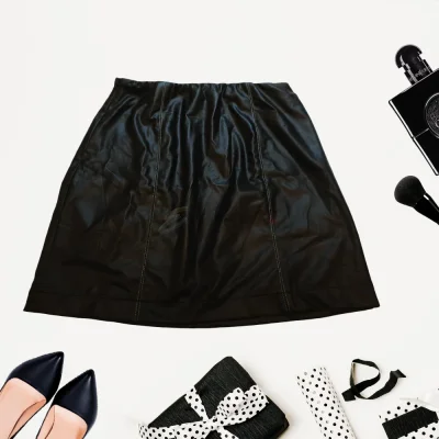 Shein Sleek Faux Leather A-Line Skirt
