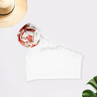 Shein Floral Embellished One-Shoulder Top