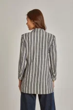 Tommy Hilfiger women's suit casual striped blazer - Image 2