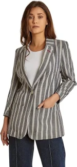 Tommy Hilfiger women's suit casual striped blazer