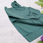 Shein Solid Green Hoodie with Drawstring Detail - Image 3
