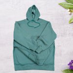 Shein Solid Green Hoodie with Drawstring Detail - Image 2
