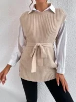 SHEIN Belted Knit Vest Dress - Image 5