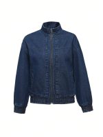 SHEIN Slant‑Pocket Zip Denim Jacket - Image 4