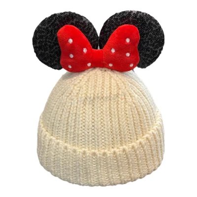 Minnie Mouse White Beanie