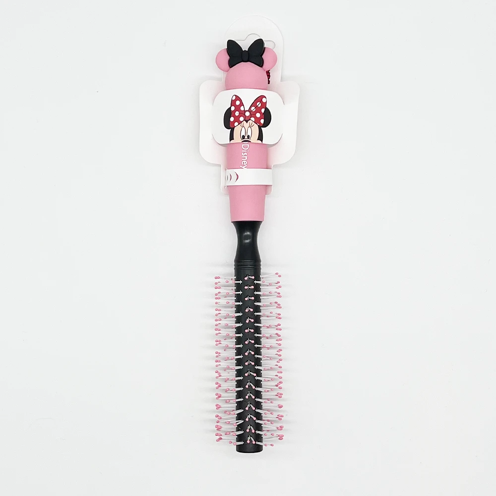brush1 Minnie Mouse Round Hair Brush PINK HANDLE - Image 1