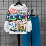 SHEIN Teen  Dinosaur Print Hoodie Set