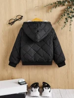 Shein Kids  Zipper Hooded Quilted - Image 3