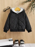 Shein Kids  Zipper Hooded Quilted - Image 4