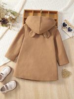 SHEIN Khaki Wool Coat Hoodie - Image 2