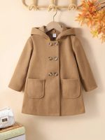 SHEIN Khaki Wool Coat Hoodie
