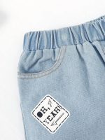 Letter Camiseta Denim & Shorts - Image 7