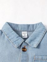 Letter Camiseta Denim & Shorts - Image 3