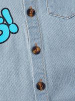 Letter Camiseta Denim & Shorts - Image 4