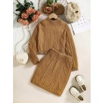 SHEIN Knitted Skirt Sweater Kids