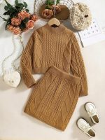 SHEIN Knitted Skirt Sweater Kids