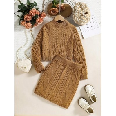 SHEIN Knitted Skirt Sweater Kids
