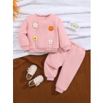 SHEIN Kids Floral Patch Sweatshirt & Pants