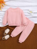 SHEIN Kids Floral Patch Sweatshirt & Pants - Image 2