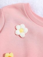 SHEIN Kids Floral Patch Sweatshirt & Pants - Image 4