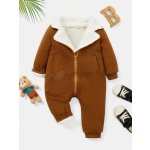 SHEIN Teddy Lined Zipper  Jumpsuit