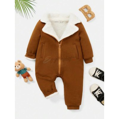 SHEIN Teddy Lined Zipper  Jumpsuit