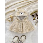 Shein kids Ears Teddy Hooded Cape