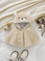 Shein kids Ears Teddy Hooded Cape