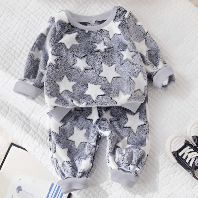 Shein Boy Star Pattern Pullover Set