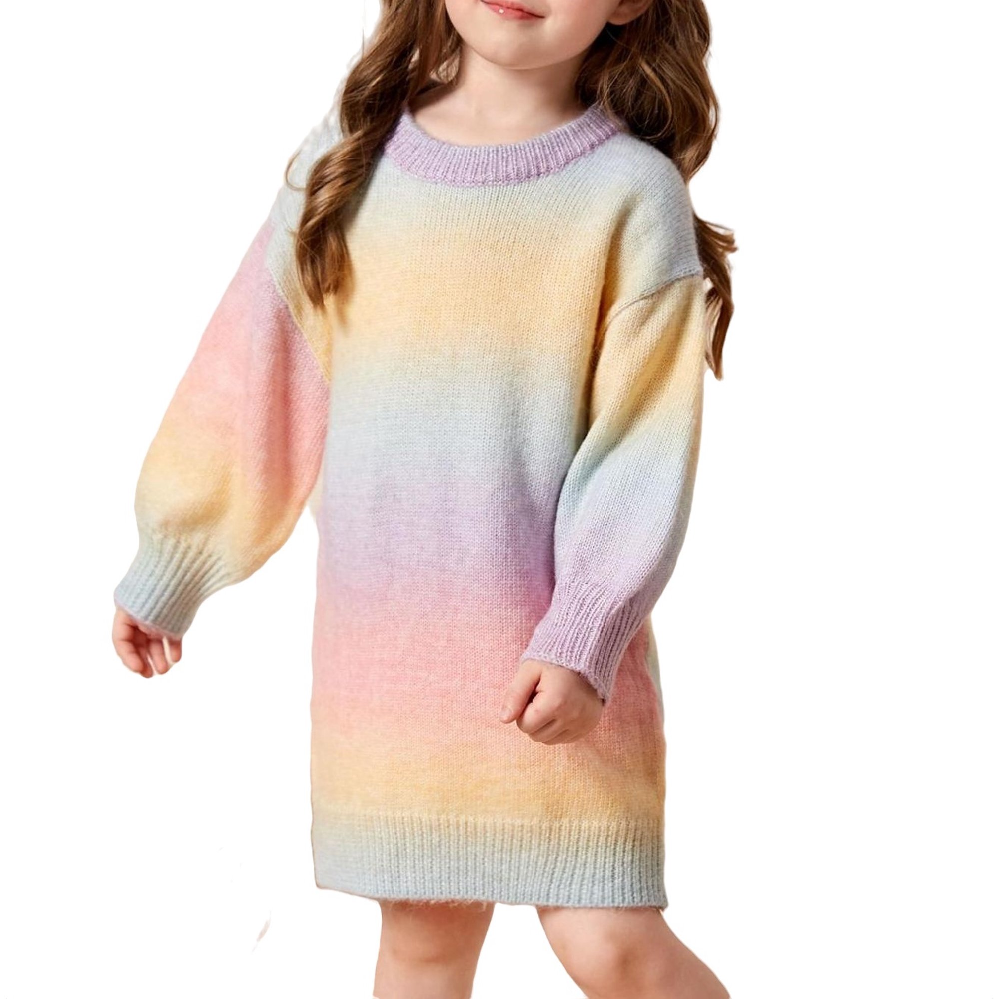 Casual-Ombre-Round-Neck-Long-Sleeve-Multicolor-Toddler-Girls-Sweater-Dresses-Girl-s_6c776000-3850-48a9-9186-55d541797652.63048d0dd891d7019dc9a7714615eb1b Shein Girls Ombre Sweater Dress - Image 1