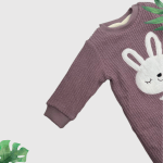 Girls Rabbit Applique Sleepsuit - Image 3