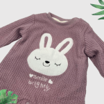 Girls Rabbit Applique Sleepsuit - Image 2