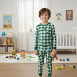 Kids Pajama Velvet Flower Printed