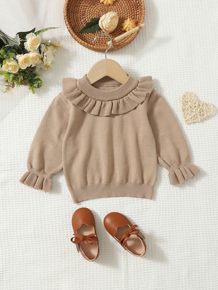 WhatsApp Image 2025-01-09 at 2.14.20 PM shein Baby Ruffle Trim Sweater - Image 1