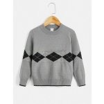 Shein Boy Argyle Pattern Sweater