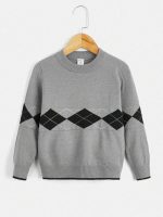 Shein Boy Argyle Pattern Sweater