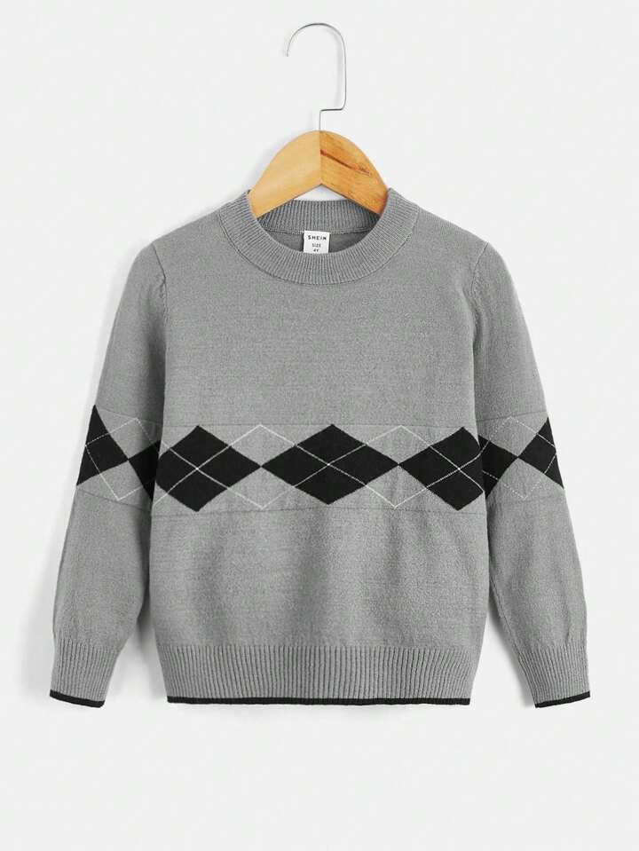 WhatsApp Image 2025-01-09 at 3.07.35 PM Shein Boy Argyle Pattern Sweater - Image 1