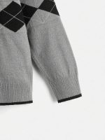 Shein Boy Argyle Pattern Sweater - Image 4